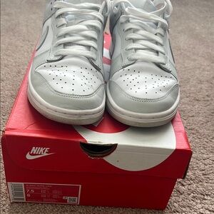 Nike Dunk Low White and Light Gray Shoes